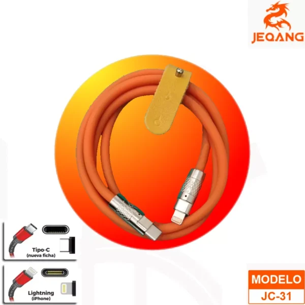 CABLE DE DATOS TIPO C > LIGHTNING JEQANG JC-31